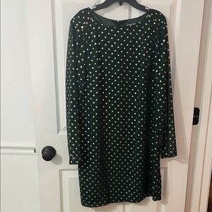 Gianni Bini green dress w/ gold dots!